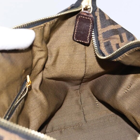 FENDI Zucca Canvas Vanity Bag Black Brown Auth 147546 - Picture 12 of 16